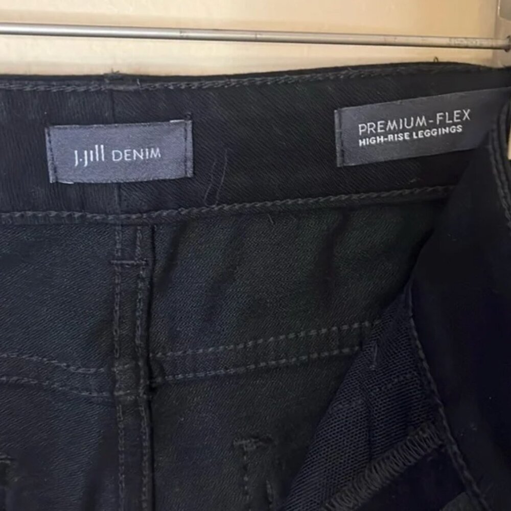 SET of 2 J.Jill Skinny Jeggings: Black & Dark Denim, Size 8 - Picture 3 of 9